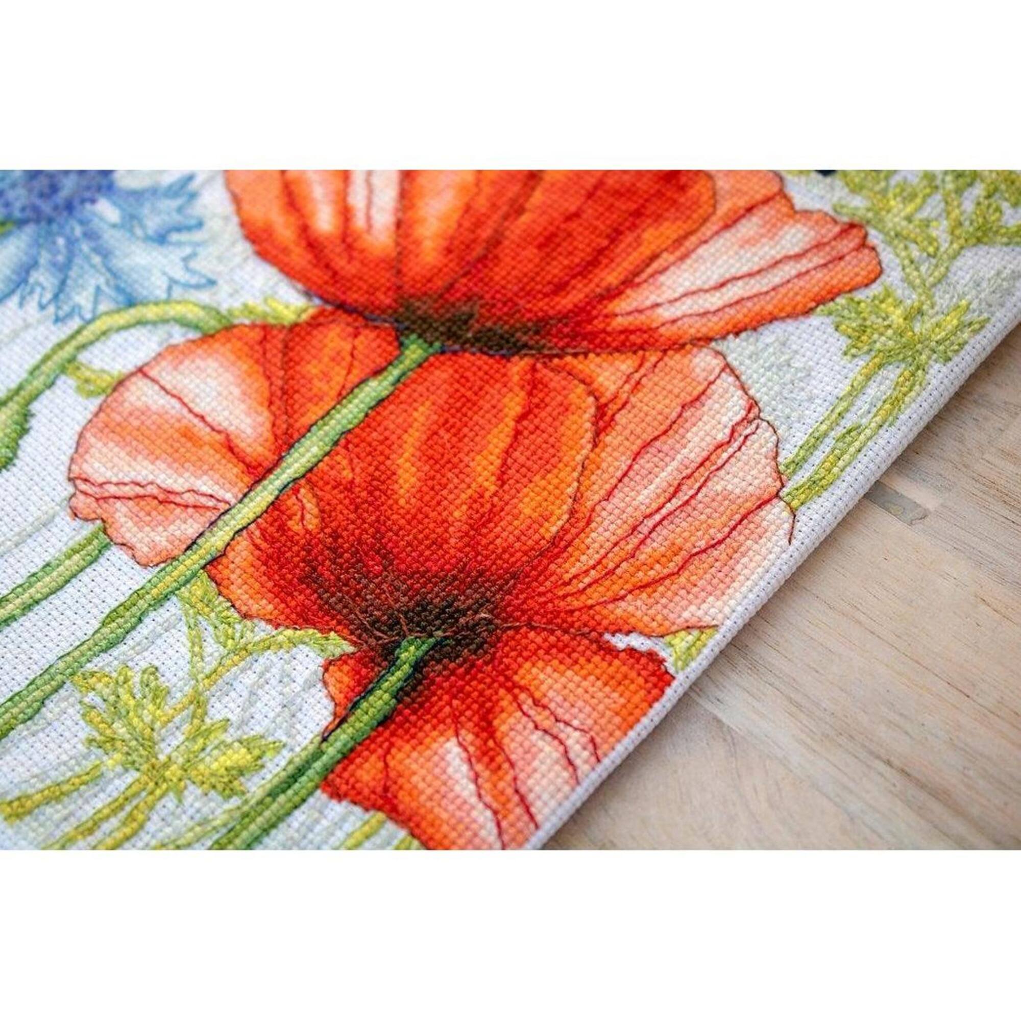 Luca-s Poppies And Butterflies Counted Cross Stitch Kit